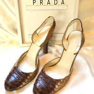 Prada Snakeskin Slingback Heels